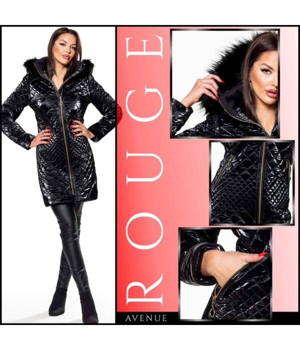 Rouge Avenue fekete hosszított kabát