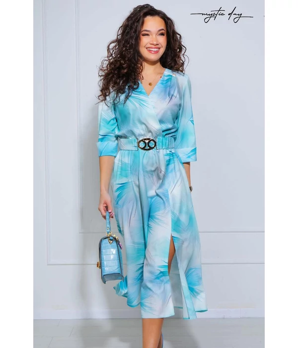 Mystic Day Gréti ruha kék-szürke mintás