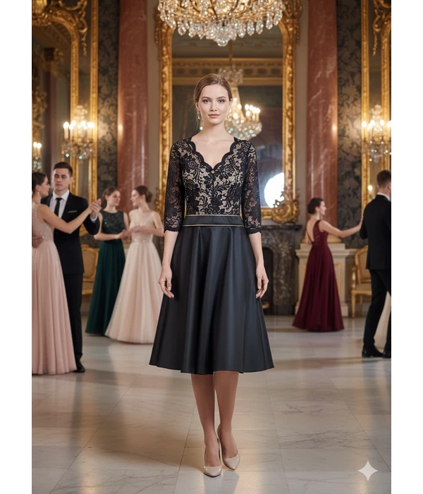 Rouge Avenue Hedvig ruha Fekete -Bézs