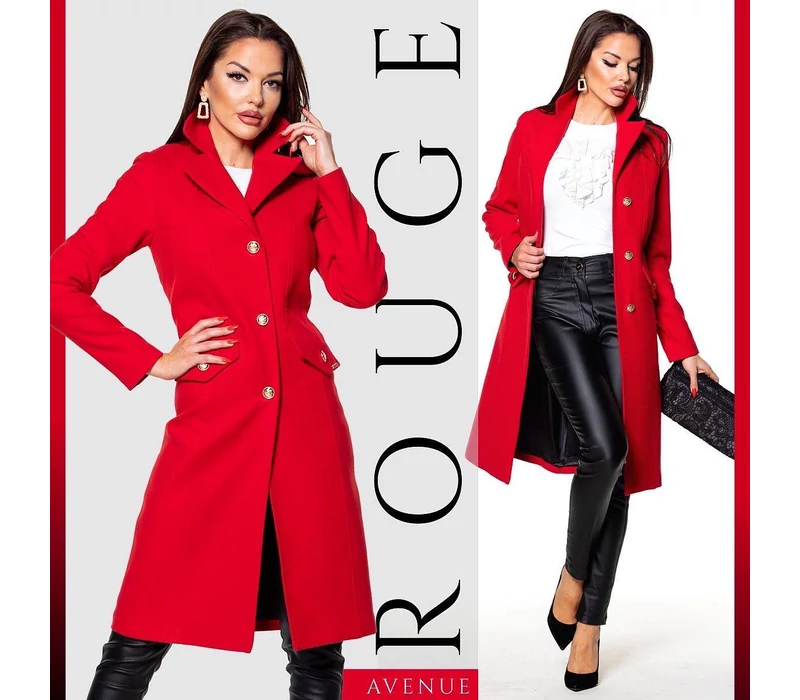 Rouge Avenue piros szövetkabát