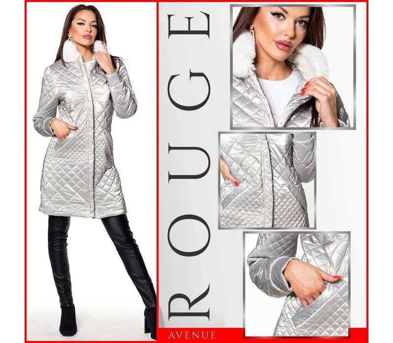 Rouge Avenue ezüst hosszított kabát