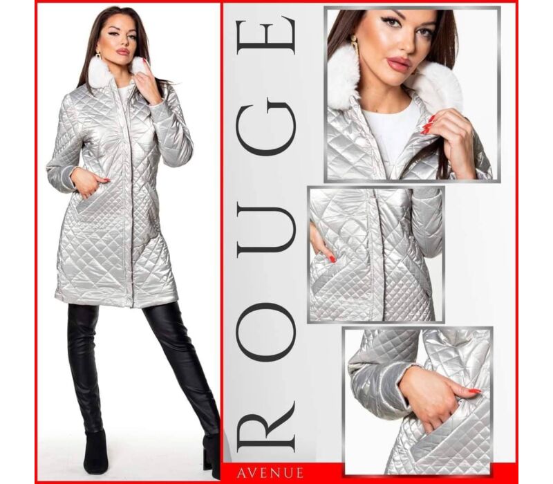 Rouge Avenue ezüst hosszított kabát