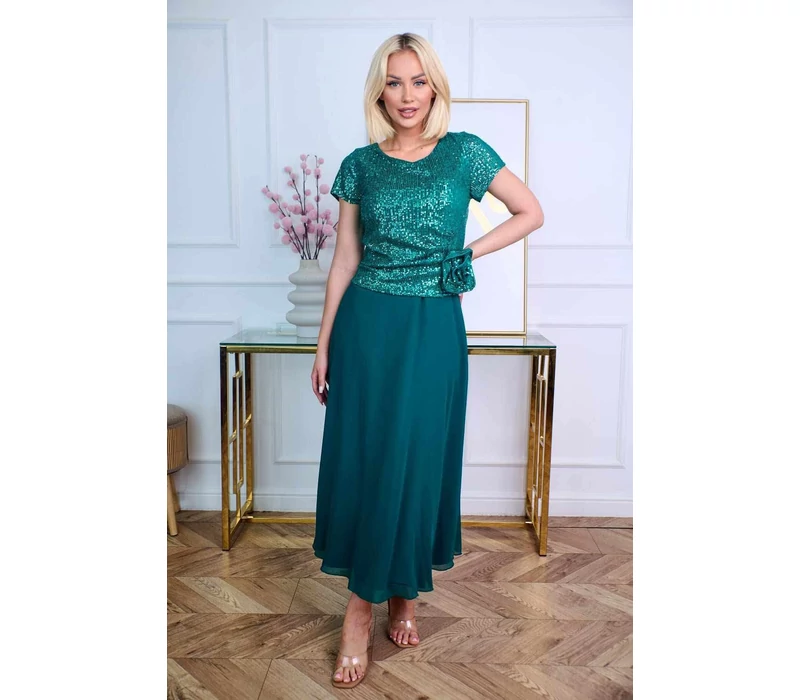 Gold Rose zöld flitteres ruha